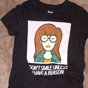 Black Graphic Tee with Cartoon Print